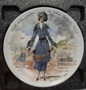 D'Arceau Limoges Collector Plate - Edith l Series: Les Femmes Du Siecle - 1915